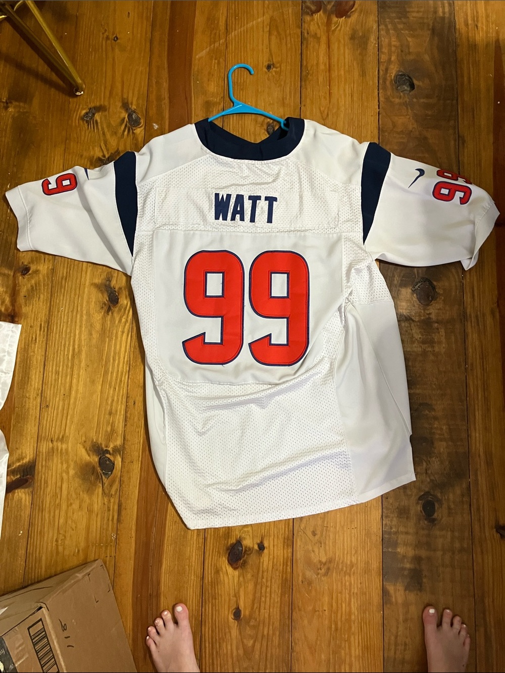 NFL Kids White Jersey with Red 99 and Navy Trim - WATT